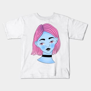 Pink Hair, Don't Care Kids T-Shirt